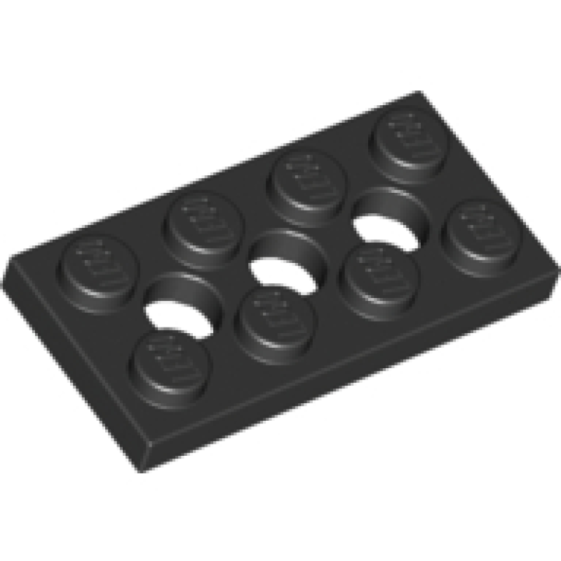 Technic, Plaat 2x4 met 3 gaten Black